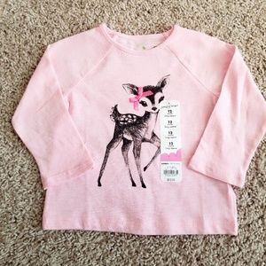 NWT Jumping Beans Girls Long Sleeve Deer Shirt